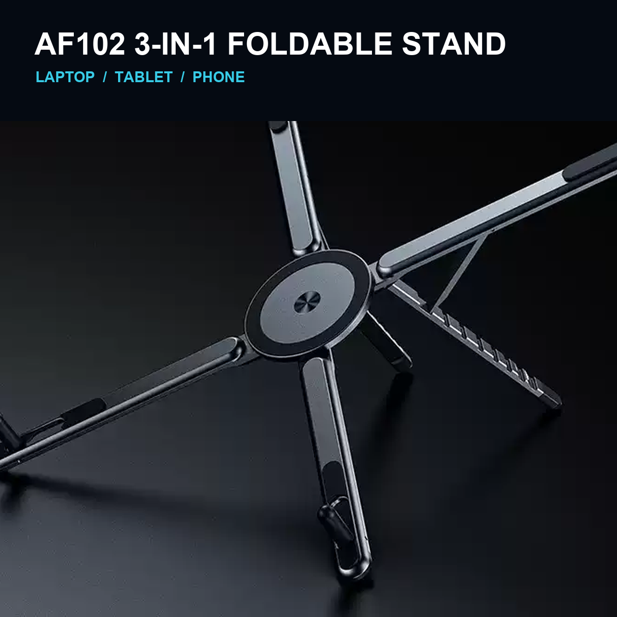 AF102 foldable laptop stand with Grey and Orange colour options