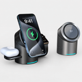 Qi2 3-in-1 rotating charging station in Space Grey
