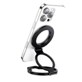 Dual-side magnetic phone mount and stand in Obsidian Black