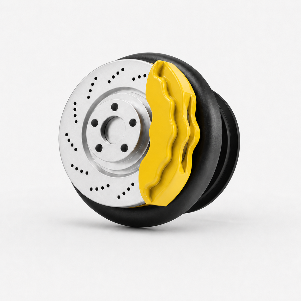 Brake caliper phone grip in Racing Yellow