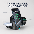 3-in-1 wireless charging station for phone, watch and earbuds