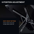 Eight-position adjustable foldable laptop stand