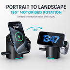 Qi2 charging station with 180-degree motorised rotation