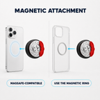 Magnetic phone grip attachment for compatible phones and phone cases