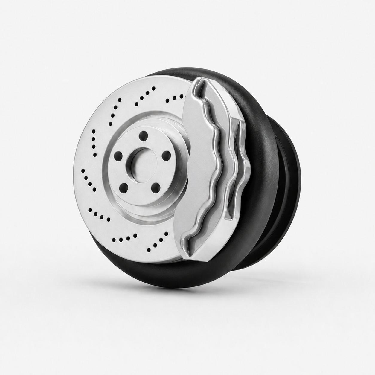 Brake caliper phone grip in Mechanical Silver