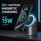 Qi2-certified magnetic charging up to 15W, Qi ID 21837