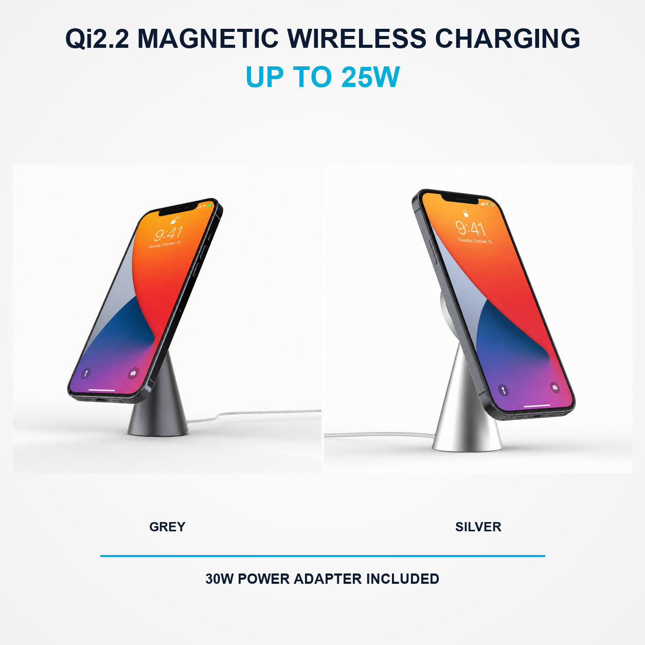 Grey and silver C18 Qi2.2 wireless charging versions