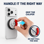 Correct handling guide for the brake caliper phone grip