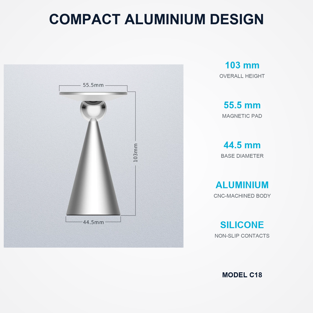 Metalinist C18 aluminium stand dimensions and specifications