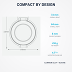 Dual-side magnetic phone stand dimensions and aluminium construction
