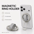 METALINIST magnetic ring holder with soft-touch grip, lightweight design and adjustable stand